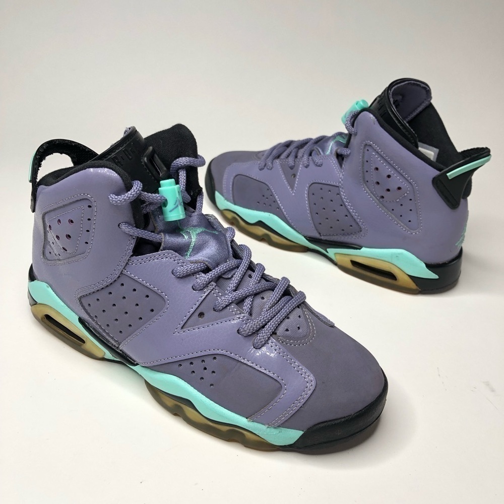 RARE Air Jordan 6 Retro GG Iron Purple Teal Suede High Top Basketball Shoes
